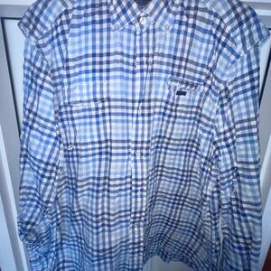 Vineyard Vines Blue and White Plaid Shirt